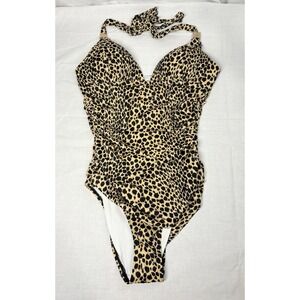 New Victoria's‎ Secret Leopard Print Forever One Piece Swimsuit Halter Medium